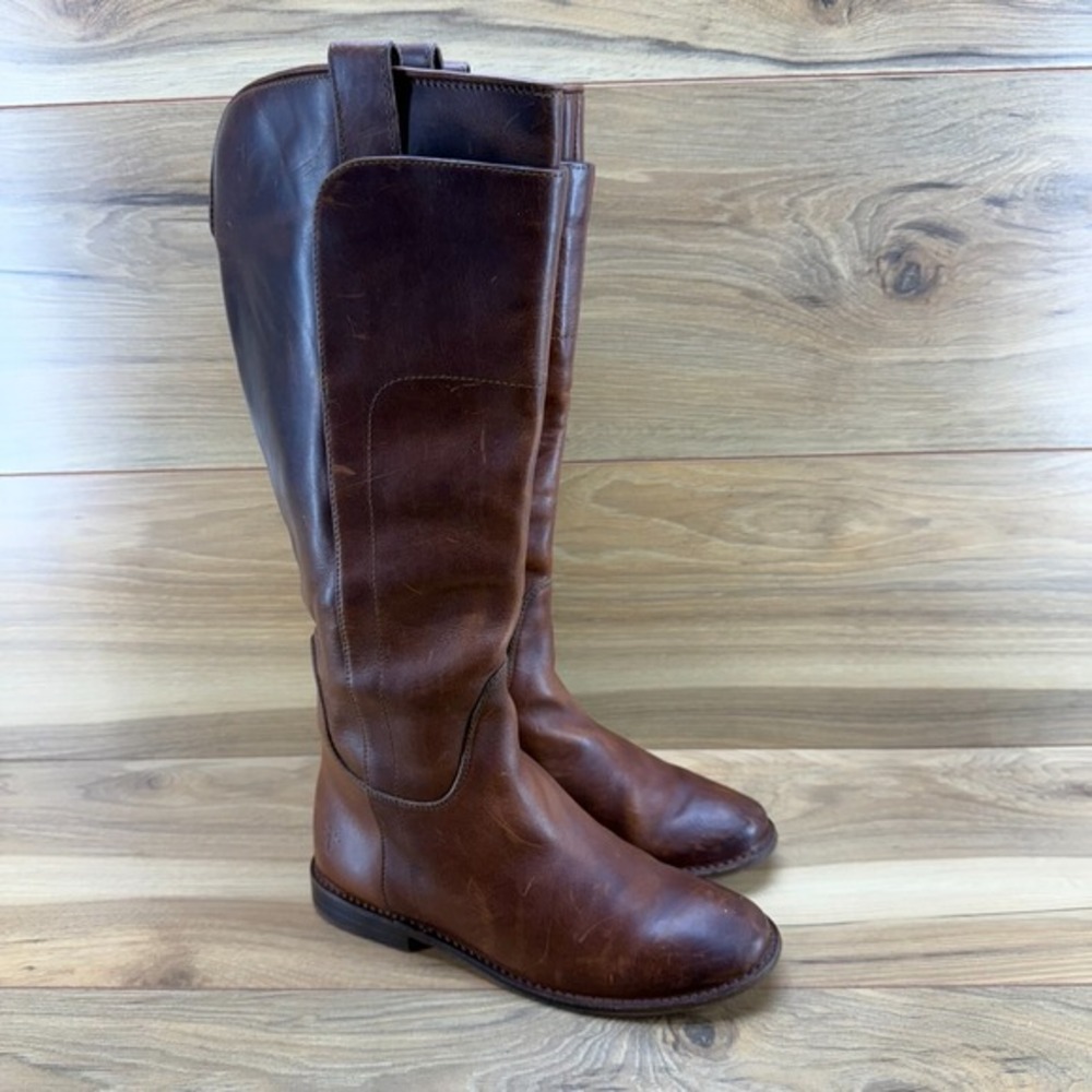 Frye Paige Tall Womens Boots Size 5.5 B Brown Tall Pull On Heeled Riding‎ Boot